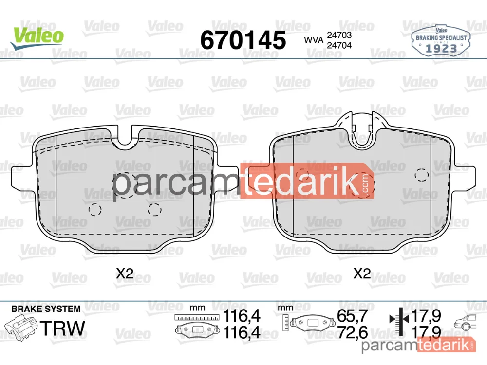 670145 | Fren Balatası (Arka) — BMW 5 Touring, BMW 5, BMW 6 Coupe